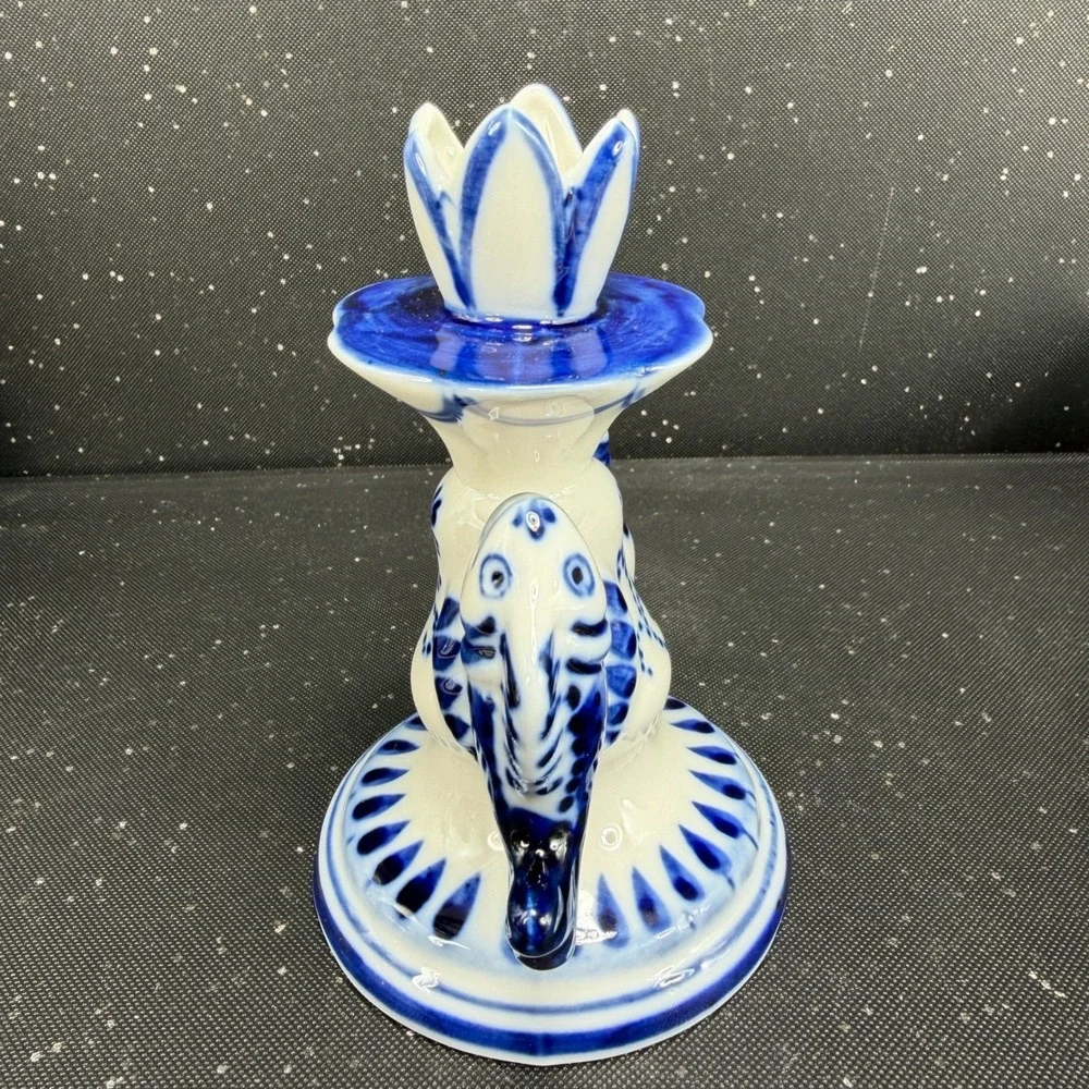 Gzhel porcelain candlestick
